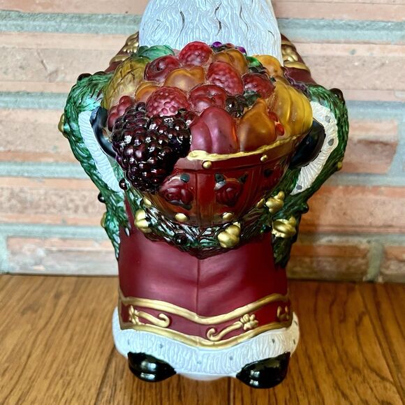 VTG Old World Christmas Bountiful Santa Light Glass Holiday Lamp 10.5" OWC Merck - Picture 4 of 8